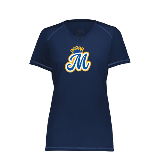 [6844.065.XS-LOGO2] Women's SoftTouch Short Sleeve (Female Adult XS, Navy, Logo 2)