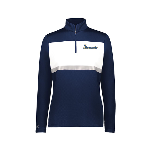 [222791.301.XS-LOGO3] Ladies Bold 1/4 Zip Pullover (Female Adult XS, Navy, Logo 3)