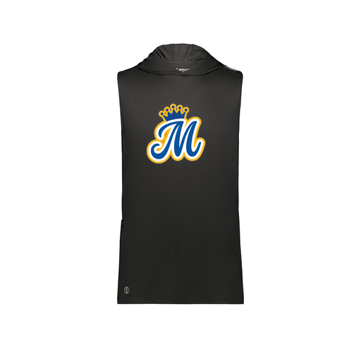 [222590.080.XS-LOGO2] Men's CoolDry Sleeveless Hoodie (Adult XS, Black, Logo 2)