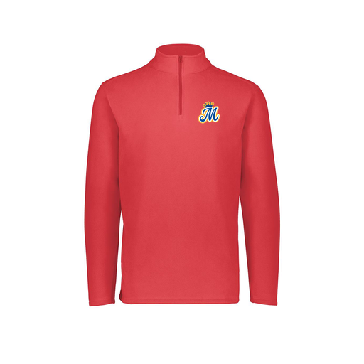 [6863.083.XS-LOGO2] Men's MicroFleece 1/4 Zip Pullover (Adult XS, Red, Logo 2)