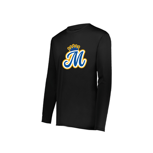 [222822.080.XS-LOGO2] Men's LS Smooth Sport Shirt (Adult XS, Black, Logo 2)