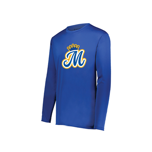 [222822.060.XS-LOGO2] Men's LS Smooth Sport Shirt (Adult XS, Royal, Logo 2)