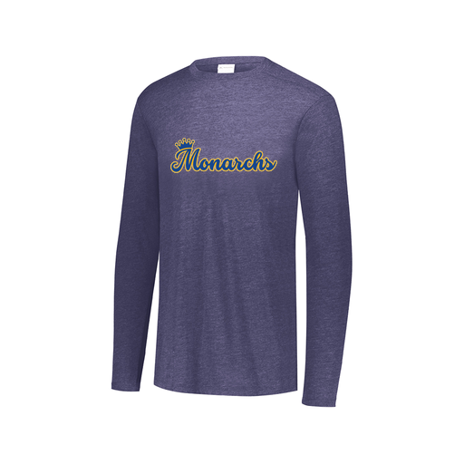 [FTLCUBNV-AXS-LOGO3] Decker Men's Tri-Blend T-Shirt - Long Sleeve (Adult XS, Navy, Logo 3)