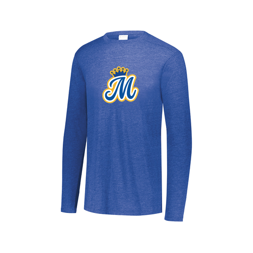 [FTLCUBRY-AXS-LOGO2] Decker Men's Tri-Blend T-Shirt - Long Sleeve (Adult XS, Royal, Logo 2)